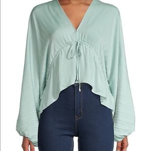 Free People self tie flowy blouse